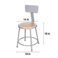 thumbnail image 5 of Hampden Furnishings Flynn Collection 18" Masonite/Steel Stool with Backrest, Grey, 2 Pack, 5 of 8
