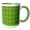 Green/White, variant on 3drose, Pretty Green Fan Circles with Deep Blue and White Centers Kaleidoscope Pattern, 11oz Two-tone Yellow Mug