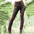 thumbnail image 6 of UJNDER Women's Slim Fit Pencil Pants Side Patchwork High Waist Stretchy for Fashion Outdoor Wine XXL, 6 of 6