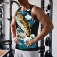 thumbnail image 5 of KLL green salmon fish Print Men's Muscle Gym Workout Stringer Tank Tops Bodybuilding Fitness T-Shirts Tank Tops Men-4X-Large, 5 of 7