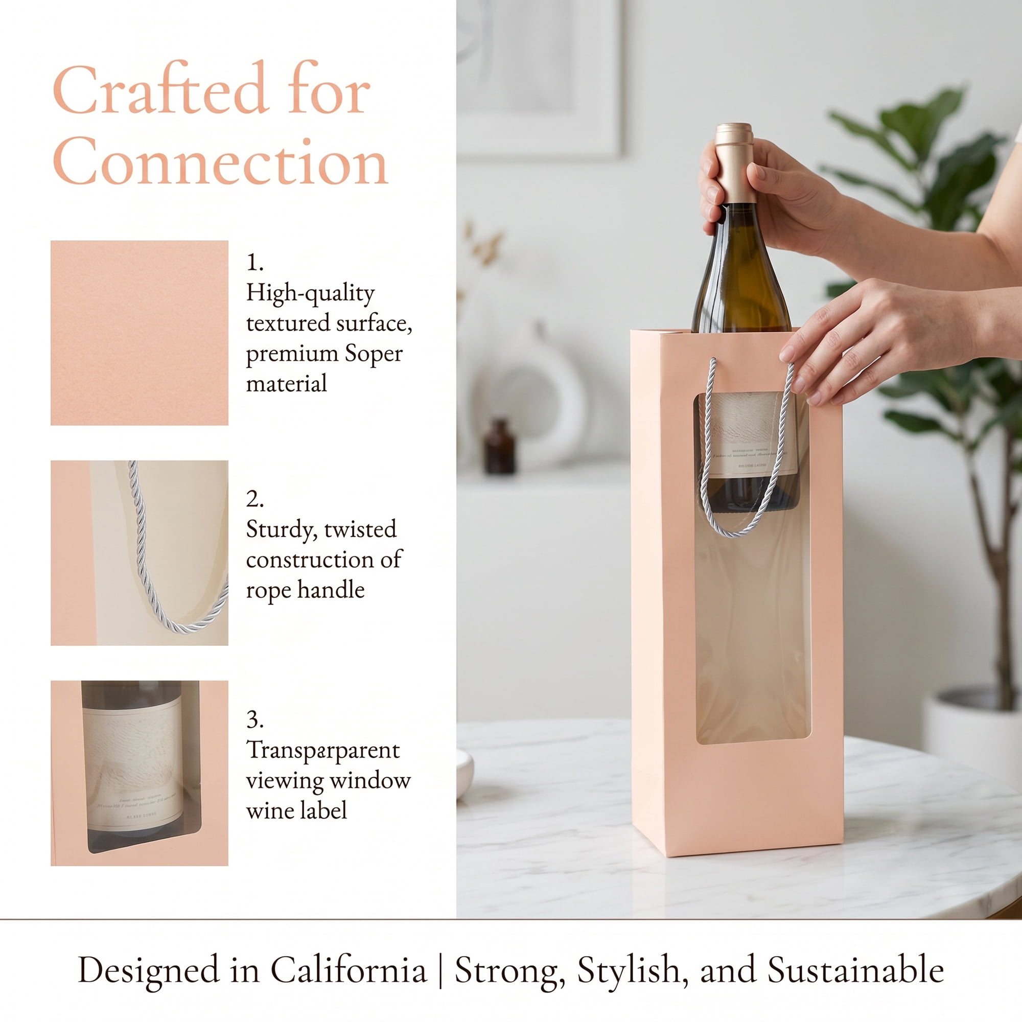 Unique Bargains Gift Bags with Handles to Elevate Gifting Pink 4.9" x 3.3" x 14.2"