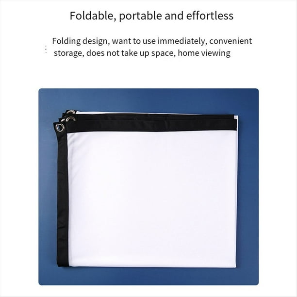Pantalla de Proyector Portátil de 150 Pulgadas 16:9 Cortina de Proyector Simple Pantalla de Proyección Suave de Alta Densidad para Oficina en Casa