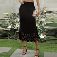 thumbnail image 4 of ClodeEU Women's High Waisted Mermaid Hem Skirt with Cutout ,Slim Fit Elegant Ankle Length Skirt Black,Womens Plus M, 4 of 6