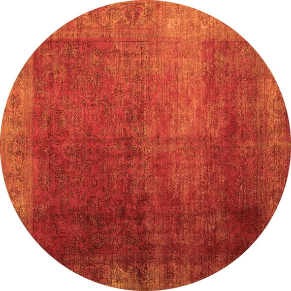 Ahgly Company Indoor Round Persian Orange Bohemian Area Rugs, 4' Round