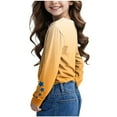thumbnail image 4 of Kids T-Shirts Long Sleeve Gradient Color Fashion Tee Tshirts for Girls Boys Stars Print Casual Spring Fall Tops (13 Years, Yellow), 4 of 7