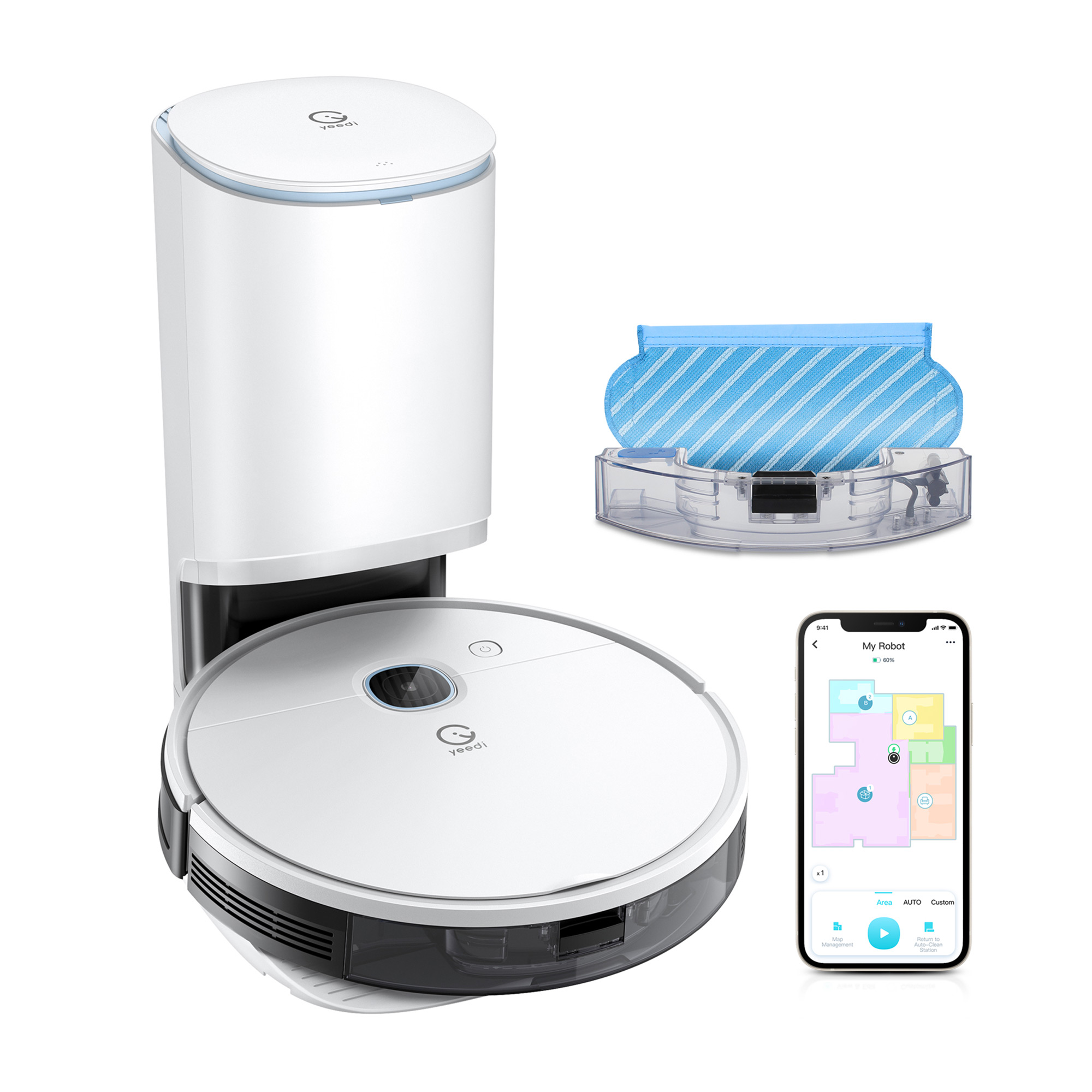 Yeedi by ECOVACS Robot Vacuum and Mop with Self Emptying Station 3-in-1 Cleaner and Smart Mapping - image 3 of 10