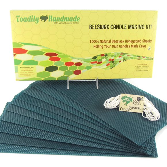Kit de velas Toadily Handmade Beeswax de cera de abeja, 10 hojas, verde