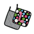 thumbnail image 2 of Monogram Initial L Polkadots and Pink Pair of Pot Holders, 2 of 2