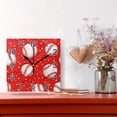 thumbnail image 2 of Ryvnso Baseball on Red Wall Clock Square Silent Non-Ticking Battery Operated 7.78", 2 of 7