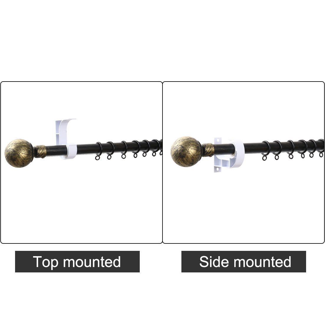 Unique Bargains Window Drapery Ceiling Hanging Holder Wall Curtain Rod Bracket Set of 2