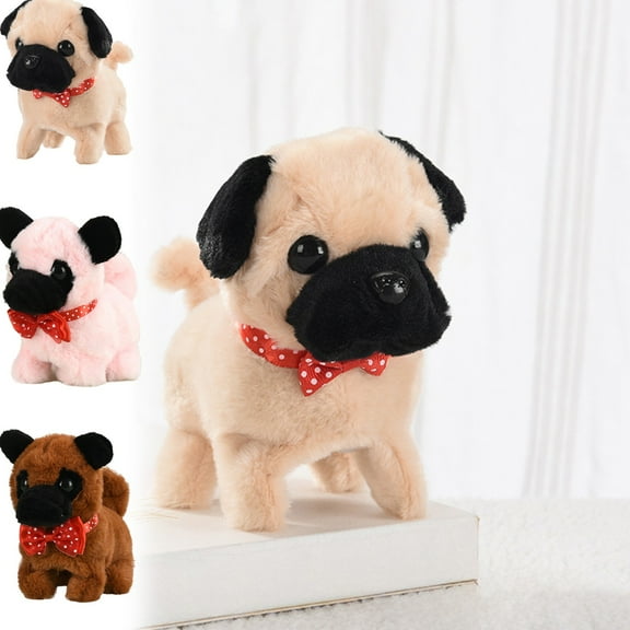 Interactive Walking Barking Puppy Plush Toy - Soft 7-Inch Electronic Pet Doll with Sound and Movement for Children, Available in 3 Colors, Battery-Operated Interactive Companion f