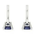thumbnail image 4 of 0.5 Ct Round Cut Drop Dangle Blue Sapphire 18K White Solid Solid Gold Everyday Dainty Earrings Lever Back, 4 of 7