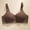 #0504-Coffee, variant on Women's Thin Front Closure Wireless Bra, Breathable Adjustable Push Up, Soft Nylon Stretch Fabric, Smooth T Shirt Full Coverage for Daily Casual Gift
