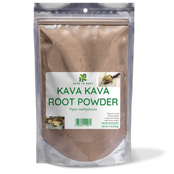 Herb To Body Kava Kava Root Powder -  Vanuatu Kava 4oz , Finely Ground for Botanical Use, Traditional Preparations & Blends Flavor for a Tranquil Experience