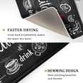 thumbnail image 3 of Black Coffee Bar Dish Drying Mats for Kitchen Counter 18x24 Inch, Kitchen Drying Mat, Kitchen Coffee Bar Dishes Pad Dish Drainer Rack Mats Absorbent Fast Dry Kitchen Accessories, 3 of 6
