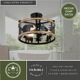 thumbnail image 4 of Kodiak 16-in W Black and Teak Rustic Semi Flush Mount Ceiling Light Bear and Tree Motif, 4 of 13