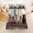 thumbnail image 5 of Homewish Cartoon Pet Dog Bed Sheets,Ocean Beach Full Size Sheets,Vintage Surfboard Decor,4-Piece,1 Flat Sheet, 1 Fitted Sheet and 2 Pillowcases, 5 of 6
