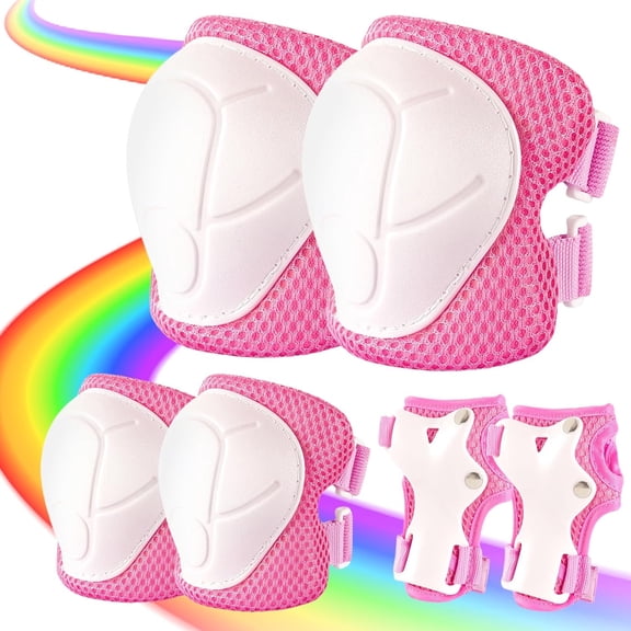 BESTSKY Knee Pads for Kids 3-14 Years Toddler Knee and Elbow Pads with Wrist Guards 3 in 1 for Roller Skates Skateboarding,Toddler Knee and Elbow Pads with Wrist Guards Elbow and Knee Pads Kids 4-6