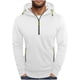 thumbnail image 2 of pstuiky Camisas para hombre de manga larga, Sudadera con capucha de manga larga, color liso, con media cremallera y múltiples bolsillos para hombre camisetas de hombre l, 2 of 5