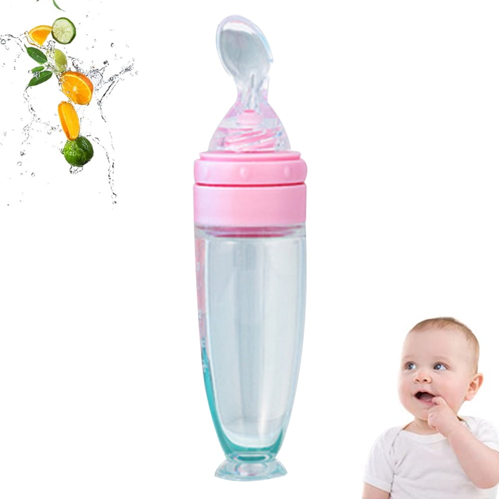 haakaa Silicone Baby Food Dispensing Spoon Feeder 4oz - Baby Squeeze Cereal  Feeder, Baby Fresh Food Feeder, Feed Bottle for Puree,Solid Baby Food,BPA