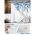 thumbnail image 5 of No Hook Shower Curtain with Snap-in Liner, Blue Eucalyptus Waterproof Fabric Bathroom Curtains, Watercolor Spring Weeping Botanical Bath Curtains & Mesh Top Window Stand Up Stall 36"x72", 5 of 9