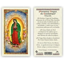 Oracion a La Purisima Virgen de Guadalupe Tarjetas Laminadas en Espanol Laminated Prayer Cards - Pack of 25