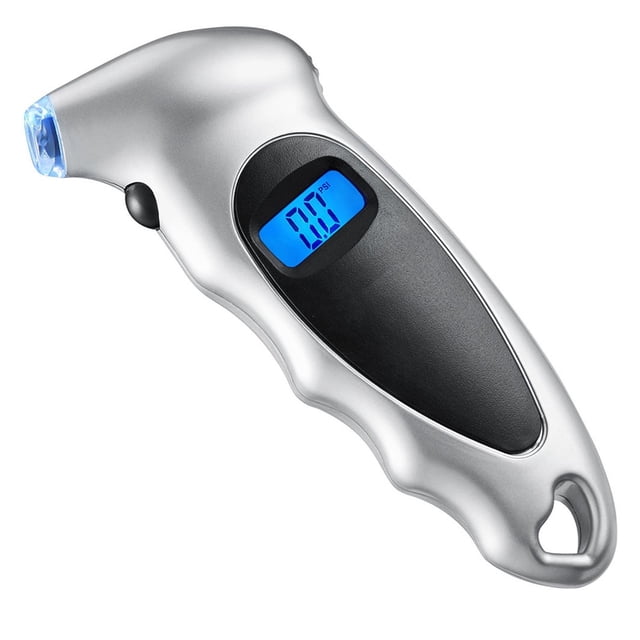 Digital Tire Pressure Gauge For Car Truck Bicycle With Backlit LCD And Non-Slip Grip