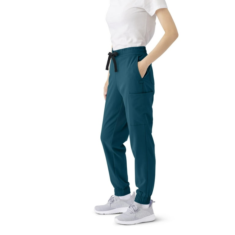 Caribbean Blue Yoga Waistband Petite Women's Jogger Pants 8520P