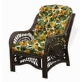 thumbnail image 3 of Malibu Lounge Armchair ECO Natural Rattan Wicker Handmade Design with Floral Cushion, Dark Brown, 3 of 5