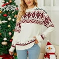 thumbnail image 4 of Cardigan de Noël pour Femmes Col Rond Tricoté Chaud Chandail d'Hiver Mode Tricoté Veste Décontractée de Noël Douce Mi-Longue, 4 of 7