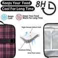 thumbnail image 4 of Pink and Black Checkered Pattern Insulated Lunch Bag with Shoulder Strap and Bottle Holder,Bento School Lunch Bag Box,11x9.5x3.5 Inches, 4 of 5