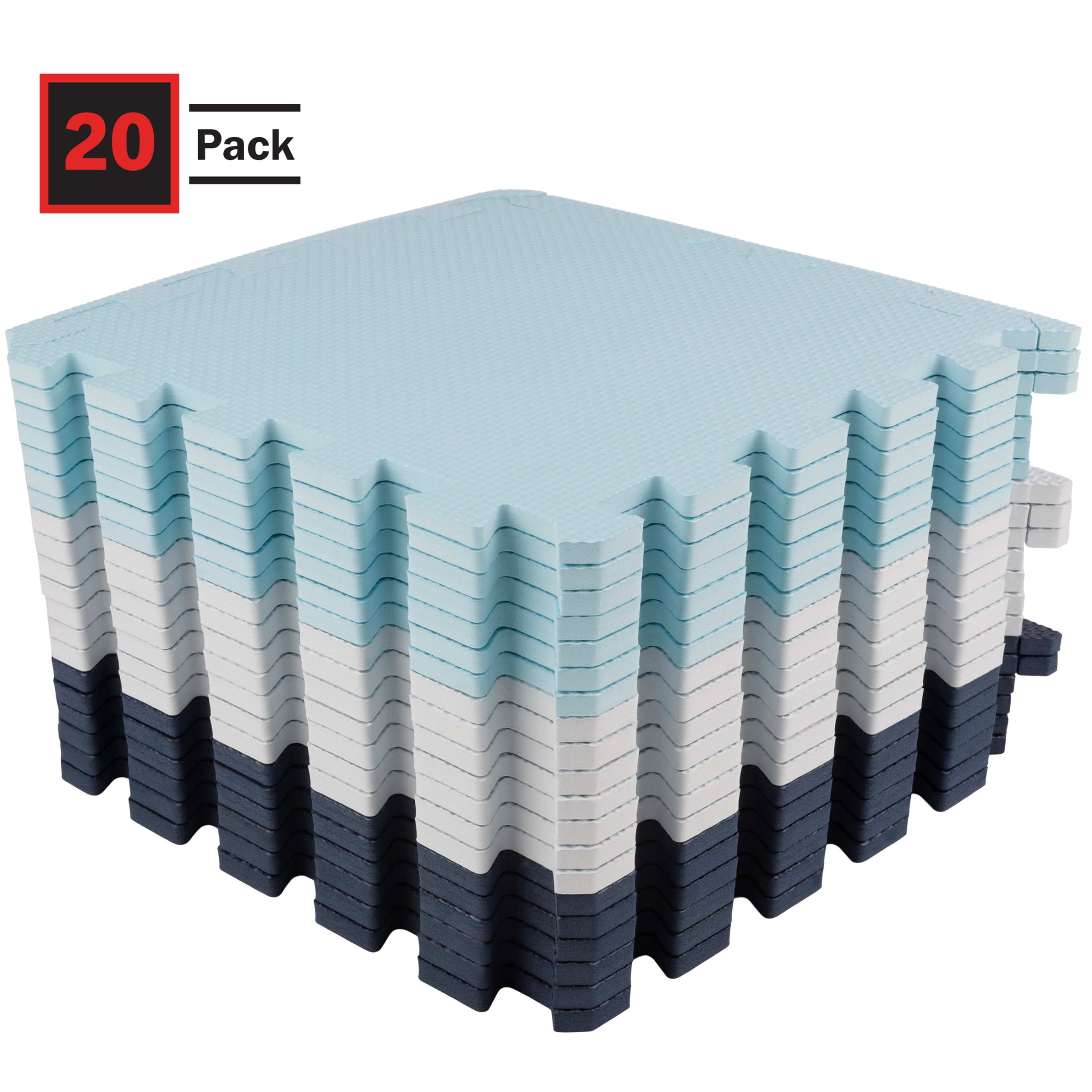 Stalwart 12" x 12" Multicolor Foam Interlocking Floor Mats, 20 Pack