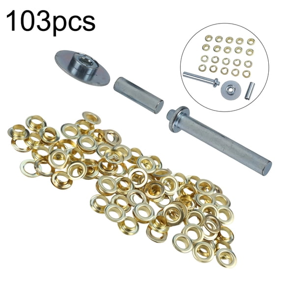 103pcs Tarp Grommet Repair Installation Kit Tent Awning Canopy Brass