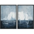 thumbnail image 2 of IDEA4WALL Framed Canvas Print Wall Art Set of 2 Watercolor Pastel Blue & White Landscape Abstract Modern Art Decorative Contemporary Artwork for Bedroom, Office, Hotel - 24"x36"x2 Panels Black, 2 of 5