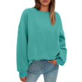 thumbnail image 2 of Sweatshirt for Women Oversized Crewneck Long Sleeve Pullover Fleece Top 2026 Fall Winter Fashion Outfits Clothes Green XL, 2 of 4