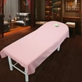 thumbnail image 2 of GUOOL Housse de Lit de Massage 10 Pcs, Base de Table, Canapé de Traitement, Drap avec Trou pour le Visage - Rose, 2 of 8