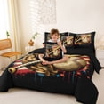 thumbnail image 3 of Manfei Baseball Twin Bedding, Sport Gamer Bedding Comforter Set, Red Blue Black, Black Reversible 7-Piece, 3 of 6
