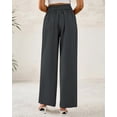 thumbnail image 6 of BTFBM Women Wide Leg Dress Pants High Waisted Button Pleated Business Casual Trousers Office Work Palazzo Pants, 6 of 9