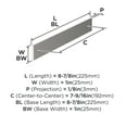 thumbnail image 5 of Amerock Ladera 7-9/16 inch (192mm) Center-to-Center Rectangle Polished Nickel Cabinet Pull Backplate, 5 of 6