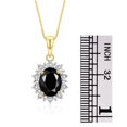 thumbnail image 5 of RYLOS Women's 14K Yellow Gold Princess Diana Inspired Ring & Pendant Necklace W/ 18" Chain Gemstone & Diamonds 9X7MM Onyx October Birthstone . 2 PC Perfectly Matched Gold Jewelry Ring Size 7, 5 of 10