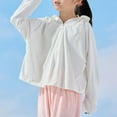 thumbnail image 4 of EnJoCho Kids Sun Protection Hoodie Jacket Cool Thin Breathable Rash Guard 𝖴𝖯𝖥 50+ Beach Wear Lightweight Layer Sunshade Outerwear For Children, 4 of 5