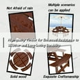 thumbnail image 4 of Aukfa Wooden Picnic Table for 8,Outdoor Round Picnic Table w/ 3 Benches for Garden, Backyard,Brown, 4 of 7