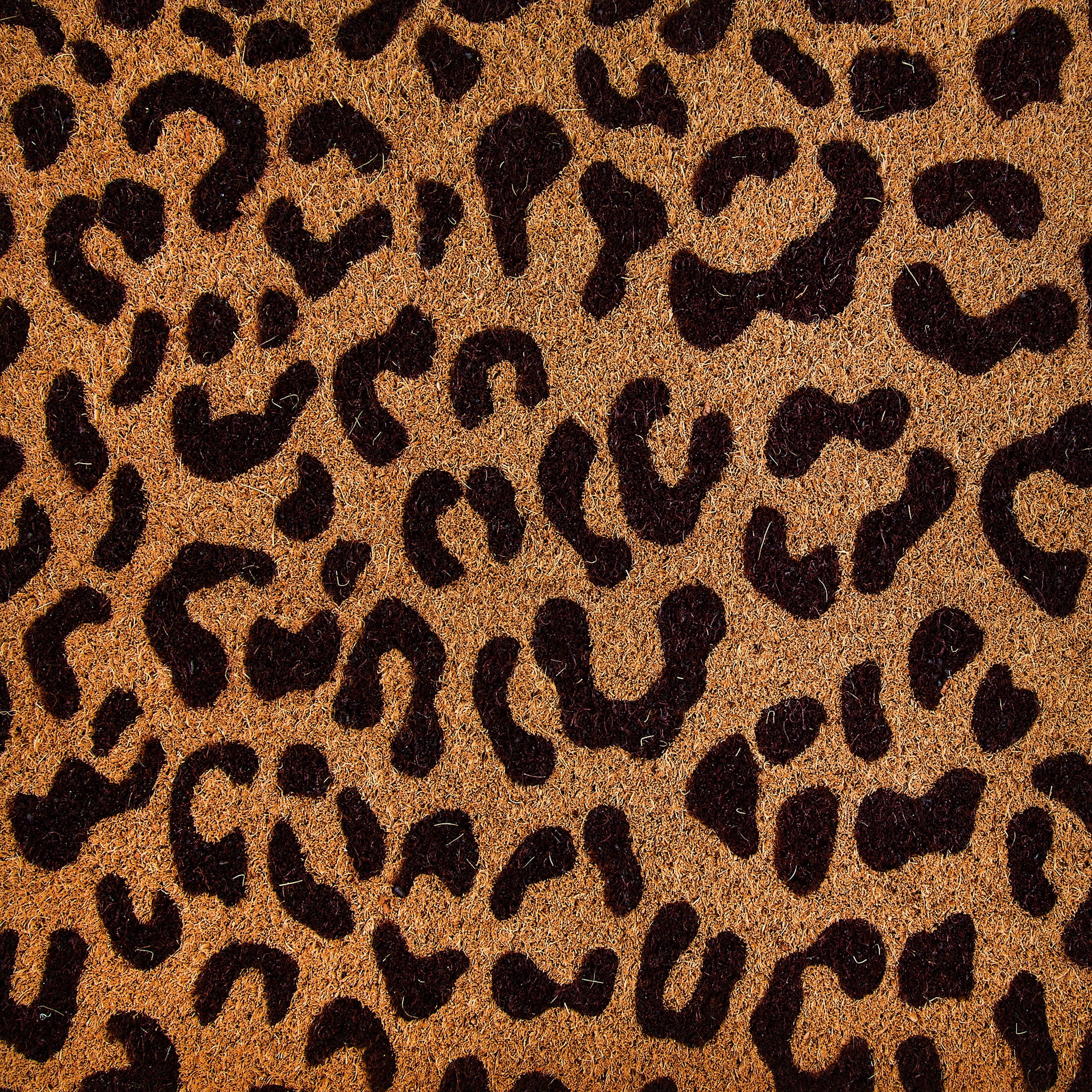 Mainstays Natural and Black Leopard Print Coir Outdoor Doormat, 18" x 30"