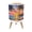 Color 2, variant on Small Trash Can with Lid Tropical Ocean Sunset Palm Trees Rolling Waves Vibrant Colorful 1.8 Gallon Dog Proof Trash Can Round Garbage Can Waste Bin Wastebasket for Bathroom Bedroom