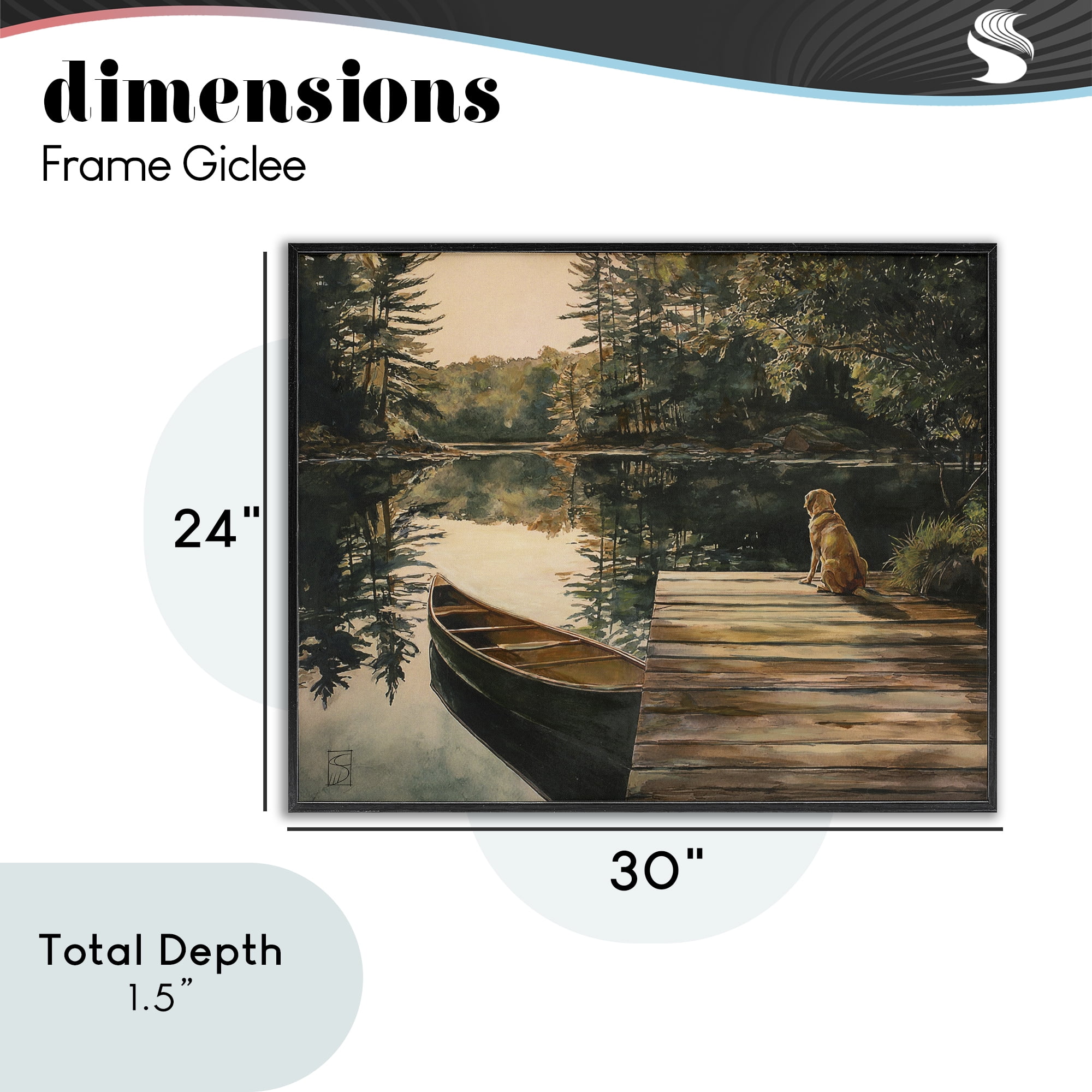 Lake Life at Sunset Black Framed Giclee Art, design by Sara Culpepper
