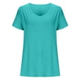 thumbnail image 4 of Mittory Women Casual Deep V Neck T Shirts Summer Short Sleeve Fashion Loose Solid Color Tops Tee, 4 of 6