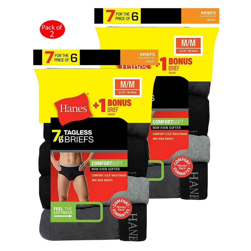 Hanes Hanes Men's Mid Rise Brief with Comfort Flex; Waistband 7Pack