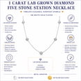 thumbnail image 3 of JeenMata 1 Carat Lab Grown Diamond Five Stone Bezel Station Necklaces - in 18K Yellow Gold Plating Necklace for Women, Female, Adult, 3 of 8