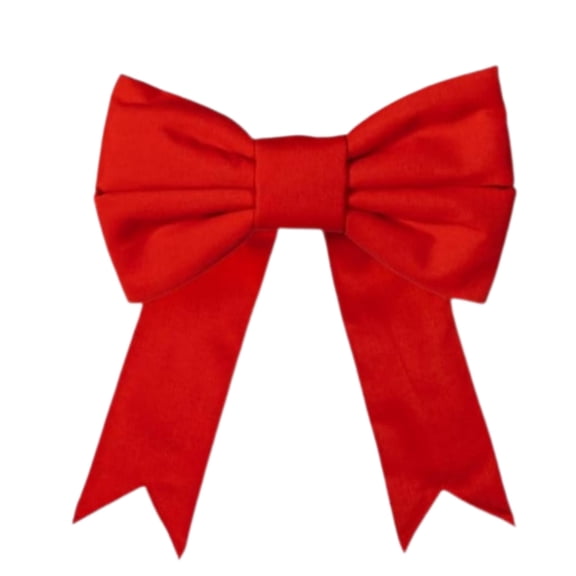 12" Red Outdoor Christmas Bow - Red Canvas Christmas Bows for Indoor and Outdoor Decorating, Wreaths, Garland & Other Holiday Decorations | UV Protected Bow with Wire Tie - 12" Wide X 15" Tall