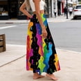 thumbnail image 7 of XUNKUSGA Skirts for Women Summer Lightweight Elastic Waisted Floral Skirt Fashion Boho Skirt with Pockets Casual Printed Womens Skirts for Beach,Black,M, 7 of 7